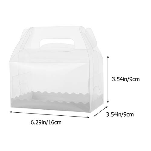 ABOOFAN 10 cajas de plástico transparente para tartas con mango de panadería, postre, magdalenas, magdalenas, cajas de embalaje, rollos suizos