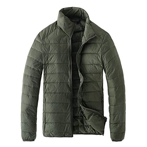 abrigos Otoño Invierno Luz Abajo Chaqueta de Moda de los Hombres Collar de Soporte Corto Grande Ultrafino Ligero Juventud Slim Abajo