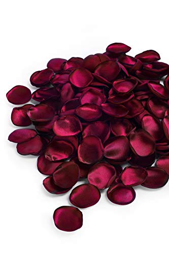 ACDE Pétalos de Rosa Artificiales 200PCS Pétalos Pétalos de Dispersión de Niña de Flores para Centros de Mesa de Boda Decoración de Mesa de Cena Pasillo de Fiesta - Rojo Oscuro