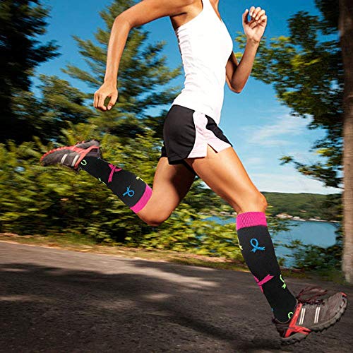 ACTINPUT Calcetines de compresión para Mujeres y Hombres (3/7 Pares) 20-25 mmHg es el Mejor atlético, Correr,Escalar Montaña,Vuelo, Viajes, Enfermeras, Edema (Assorted 02-7 Pares, S-M)