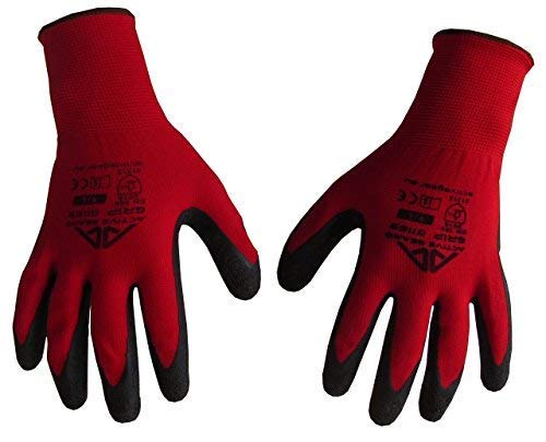 ACTIVE GEAR Guantes de Trabajo de Seguridad, para Protección y Poder de Agarre Extremo, en Construcción, Logística y Jardinería, 8 Pares (Tamaño 9 / L)