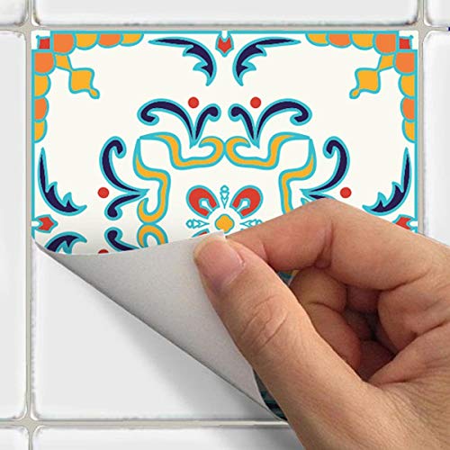 Adhesivos para azulejos de pared, diseño de azulejos, vinilo, Malaga, 15 x 15 cm