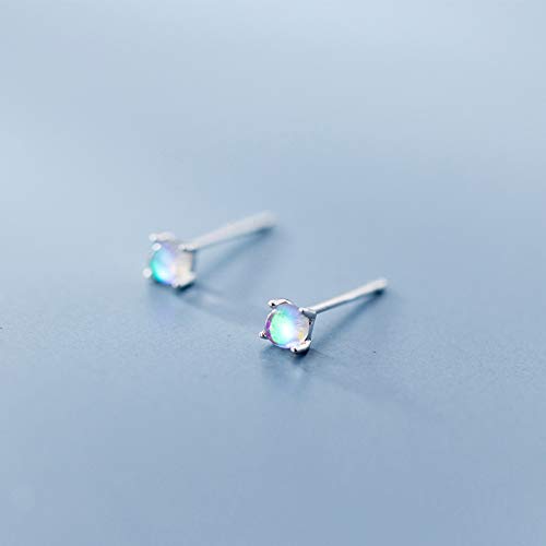 AdronQ 925 Pendientes De Cristal De Composición De Color Degradado Pequeño De Plata Esterlina Real Sólida para Niñas