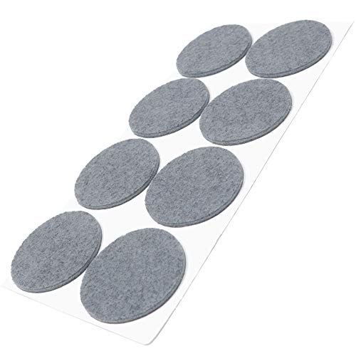 Adsamm® | 8 x almohadillas de fieltro | Ø 50 mm | gris | redondo | Protectores de suelo para patas de mueble | auto-adhesivos | con grosor de 3,5 mm de la máxima calidad