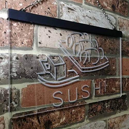 ADV PRO Sushi Food Shop Display Dual Color LED Enseigne Lumineuse Neon Sign Rouge et Bleu 600 x 400mm st6s64-i3346-rb