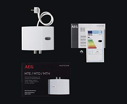 AEG 189554 MTH 350 - Calentador de agua de sistema abierto (tamaño pequeño, 3,5 kW, 230 V), color blanco - [Importado de Alemania]