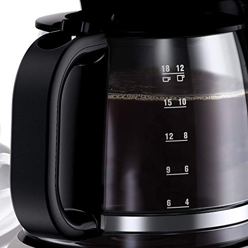 AEG KF3300 Cafetera Serie 3 de 12 Tazas, Jarra de Cristal con Indicador de Nivel,Apta Lavavajillas, Sistema Antigoteo, Filtro Extraible, Función Apagado Automático, 1100W,Capacidad de 1.4L, Negro