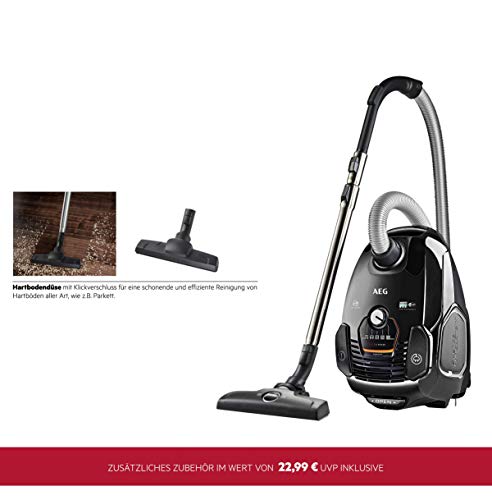 AEG VX7-2-EB-P Aspiradora Trineo con Bolsa, 650 W, 69 Decibelios, Polietileno expandido, Negro Ébano