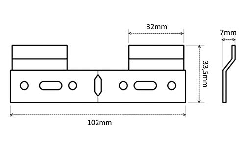 AERZETIX: 10x Placa trasera de fijación para colgar armarios muebles de pared 102/33.5mm C41529