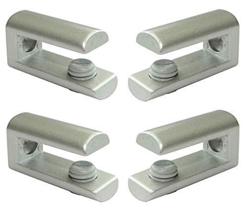 AERZETIX: 4x Soporte para estante de cristal vidrio 3/8mm metálico plata mate C41765