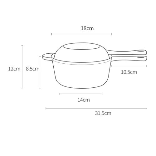 AGWa Sartén de hierro-puede ser usado como un horno y sartén, cacerola con leche con dos asas para la barbacoa al aire libre o de interior, estufa/horno, Rojo