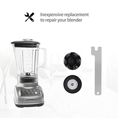 AIEVE Acoplador De Licuadora Para Kitchenaid 9704230, Paquete De 2 Piezas De Acoplamiento De Embrague De Goma De Licuadora De Repuesto Con Kit De Llave Inglesa Para Kitchenaid Ksb3 Ksb5 Batidoras