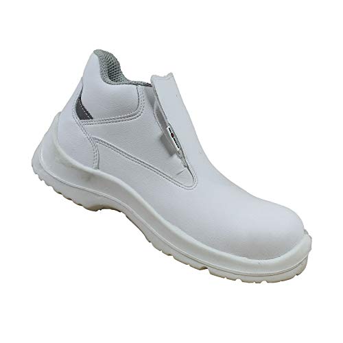 Aimont S2 SRC Zapatos de Seguridad Zapatos de Trabajo Zapatos del Cocinero Zapatos de Mano de Obra Blanca de Alta, Tamaño:36 EU