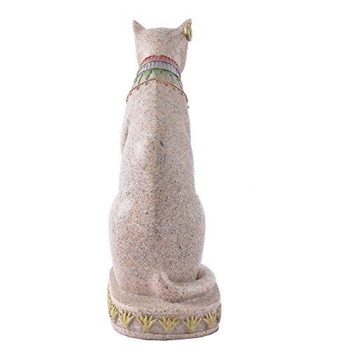 Aitelei - Figura decorativa de piedra arenisca egipcia Mau Cat para decoración del hogar