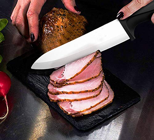 Akatomo Juego de 5 cuchillos de cerámica herramienta multifunción cuchillo para pelar cuchillo para uso general cuchillo de cocina cuchillo para carne cuchillo para frutas y verduras