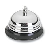 AKDSteel - Campana de mesa para cocina, restaurante, servicio clásico, conserje, hotel, llamada para entrenamiento de perro, recepción, campana (color: plata, tamaño: 8,5 cm x 6 cm)