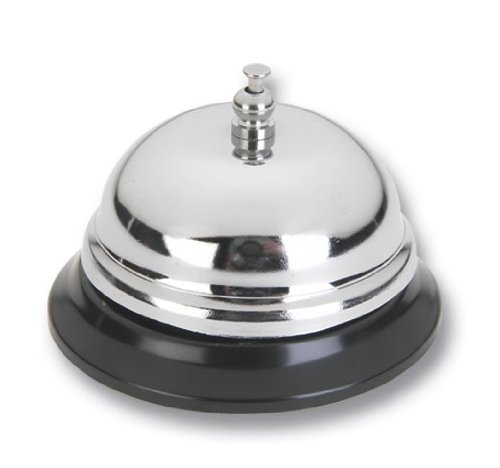 AKDSteel - Campana de mesa para cocina, restaurante, servicio clásico, conserje, hotel, llamada para entrenamiento de perro, recepción, campana (color: plata, tamaño: 8,5 cm x 6 cm)