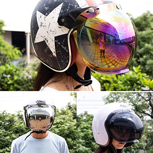 Akemaio Cara Abierta Visera Casco de la Motocicleta del Visera de la Burbuja Burbuja Escudo Cascos Moto de la Motocicleta Vespa del Motorista