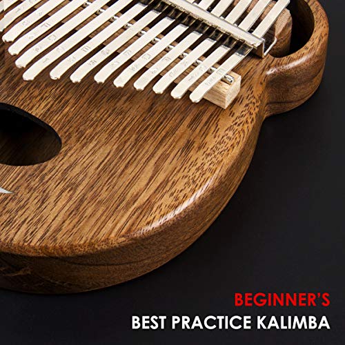 AKLOT Kalimba 17 Teclas Pulgar Piano Marimbas Madera Maciza Instrumento africano Mbira Finger Piano Con bolsa protectora la lección en línea para adulto niños