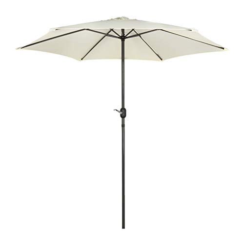 AKTIVE Garden 53987 Parasol hexagonal, diámetro 270 cm, crema