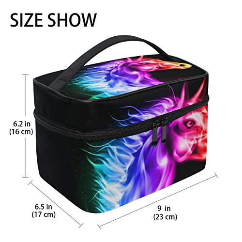 ALARGE Bolsa de maquillaje Animal Running Horse, ALARGE Bolsa de cosméticos Estuche de viaje Portátil Neceser Organizador para Mujeres Niñas