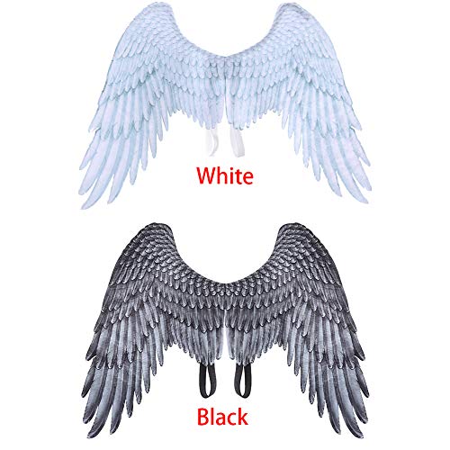 Alas de plumas de ángel negro de Halloween, accesorios de rendimiento para carnavales, disfraces de cosplay alas de fiesta para adultos y niños