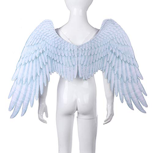 Alas de plumas de ángel negro de Halloween, accesorios de rendimiento para carnavales, disfraces de cosplay alas de fiesta para adultos y niños