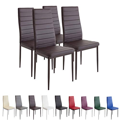 Albatros 2554 Milano Set de 4 sillas de Comedor, marrón