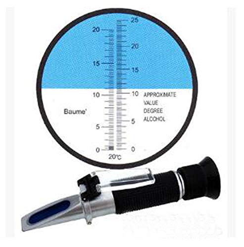 Alcoholímetro de vino concentrado 0 – 25% prueba de detección de baume óptico 0 – 20% refractómetro TWB-25ATC