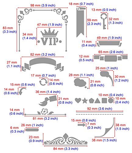 Aleks Melnyk #42 Plantillas Stencils de Metal para estarcir/Vintage, Flores/para Arte Manualidades y decoración/Plantillas para Estarcidos/para Pintar con Aerógrafo/8 piezas/Bricolaje, DIY