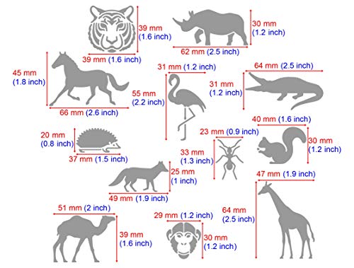 Aleks Melnyk #43 Plantillas Stencils de Metal para estarcir/Animales/para Arte Manualidades y decoración/Plantillas para Estarcidos/para Pintar con Aerógrafo/3 piezas/Bricolaje, DIY