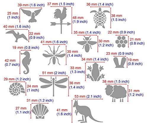 Aleks Melnyk #43 Plantillas Stencils de Metal para estarcir/Animales/para Arte Manualidades y decoración/Plantillas para Estarcidos/para Pintar con Aerógrafo/3 piezas/Bricolaje, DIY