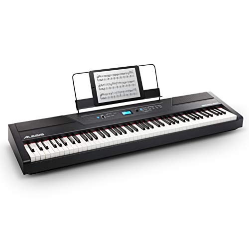 Alesis Recital Pro - Piano Eléctrico Digital con Teclado de 88 Teclas de Acción Martillo, 12 Premium Voces y Altavoces incorporados