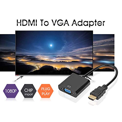 Alextry - Adaptador de HDMI a VGA - Convertidor macho a hembra 1080P para Tablet, PC portátil