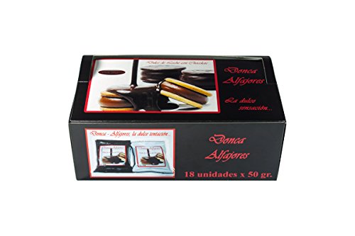 Alfajores Donca - Caja de 18 alfajores rellenos de Dulce de Leche. Surtido mixto con cobertura de Chocolate Negro y Blanco.