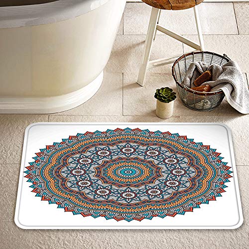 Alfombra de baño, Alfombra Absorbente Antideslizante,Mandala, Diagrama de creencia ritual sagrado ocu,Suave y acogedora, Agua súper Absorbente, Antideslizante, Gruesa para Dormitorio de baño 60x100 cm