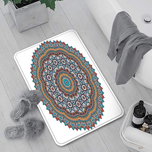 Alfombra de baño, Alfombra Absorbente Antideslizante,Mandala, Diagrama de creencia ritual sagrado ocu,Suave y acogedora, Agua súper Absorbente, Antideslizante, Gruesa para Dormitorio de baño 60x100 cm