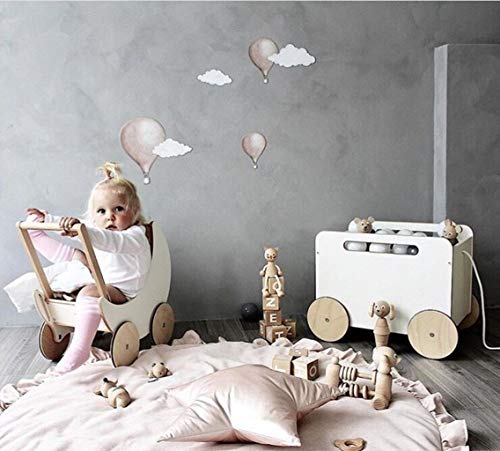 Alfombra de juegos para niños, Estera redonda del bebé del cordón para el juego que se arrastrándose durmiendo, Suave Grueso linda flor para la decoración casera, 105cm(A)