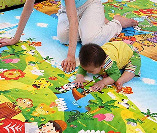 Alfombra Infantil Goma Eva Manta Actividades Niños Alfombra Bebe Gateo Alfabeto Animales 200 x 180 x 0.5cm