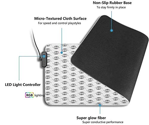 Alfombrilla de ratón LED RGB para juegos, pétalos y hojas en forma de corazón Va teclado de computadora extendida con bordes cosidos duraderos y base de gomaalfombrilla para jugadores 600x350x30mm