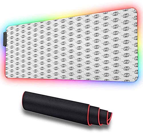 Alfombrilla de ratón LED RGB para juegos, pétalos y hojas en forma de corazón Va teclado de computadora extendida con bordes cosidos duraderos y base de gomaalfombrilla para jugadores 600x350x30mm