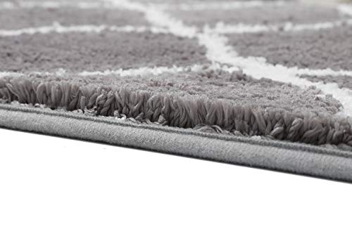 Alfombrillas de Baño Gris, Absorbente Antideslizante Tapete del Piso de Microfibra Alfombra Multifuncional Felpa Suave Cómoda de Agua Suave para Bañera, Ducha y Baño (Moderno A-Microfibra, 45x65cm)