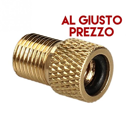 AlGiustoPrezzo®™ - Adaptador universal para válvulas de tipo presta, específico para bicicletas de carretera y montaña, inflado con compresor o bomba a pedal, fabricado en Italia