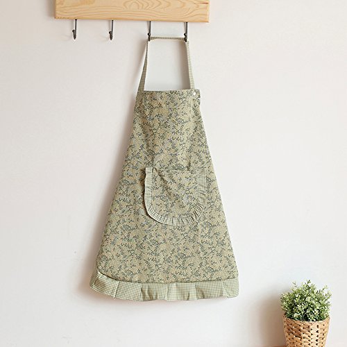 Algodón Bolsillos de Las mujeres Delantal Babero Se?oras Mujer Cocina Delantal Flores Retro Delantal Babero Adecuado para Cocinero Barbacoa Máquina lavable Día de la madre Regalos-A 23x28inch