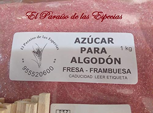 Algodón Nubes de Azúcar Fresa - frambuesa 1 Kg Azúcar con sabor y color