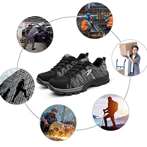 Ali-tone Mujer Hombre Zapatillas de Seguridad Deportivos con Puntera de Acero Zapatos de Trabajo Entrenador Unisex