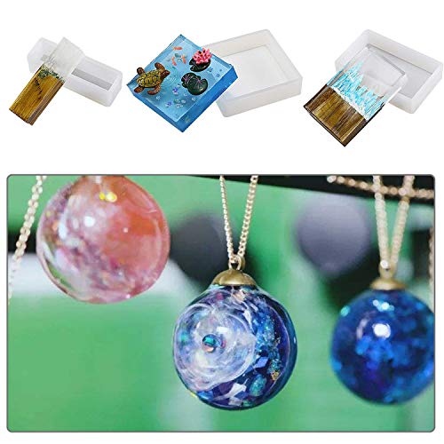 Allazone Grande Molde Silicona Resina, Diferente, 7 Diferente Molde de Silicona, Herramienta de Fabricación de Joyas de Silicona Compatible y Material de Relleno para Joyería de Resina Bricolaje