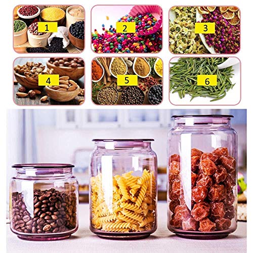 Almacenamiento de vidrio sellado tarros Conjunto de 4 cocina for guardar los alimentos frasco Contenedores for Jam Miel Pasta caramelo de galletas de café de harina de arroz azúcar Nueces