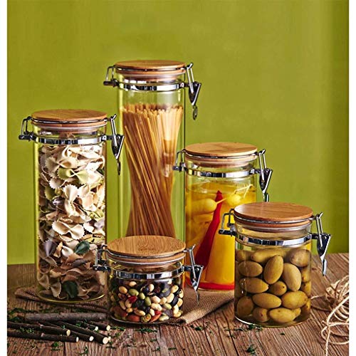 Almacenamiento de vidrio tarros transparente sellada de almacenamiento frasco Contenedores for Alimentos Cocina Jam miel Snacks pasta de caramelo de la galleta de café Arroz Azúcar Harina de nueces