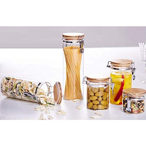 Almacenamiento de vidrio tarros transparente sellada de almacenamiento frasco Contenedores for Alimentos Cocina Jam miel Snacks pasta de caramelo de la galleta de café Arroz Azúcar Harina de nueces